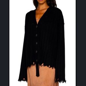 Intentionally Distressed Chunky Knit Cardigan